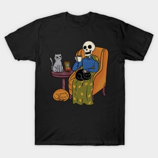 Cozy Skeleton and cats T-Shirt